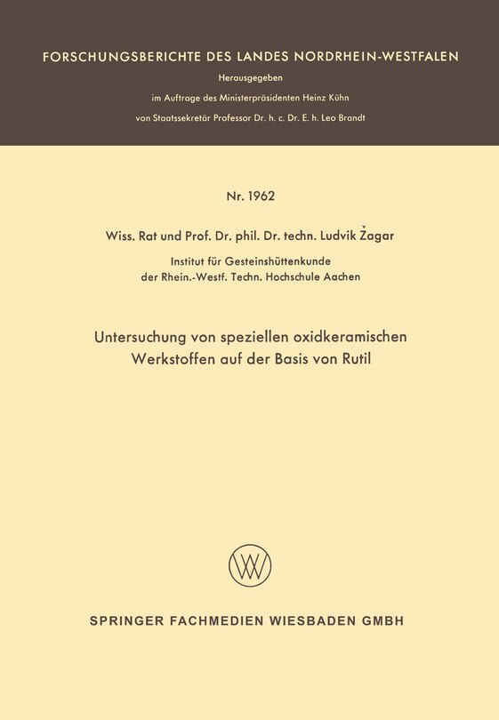 Front cover_Untersuchung von speziellen oxidkeramischen Werkstoffen auf der Basis von Rutil