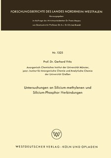 Front cover_Untersuchungen an Silicium-methylenen und Silicium-Phosphor-Verbindungen