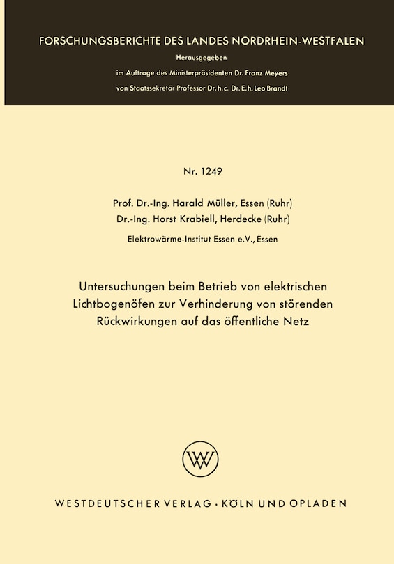 Front cover_Untersuchungen beim Betrieb von elektrischen Lichtbogenöfen zur Verhinderung von störenden Rückwirkungen auf das öffentliche Netz