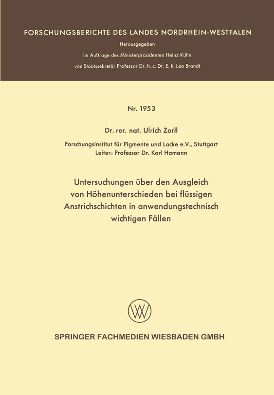 Front cover_Untersuchungen über den Ausgleich von Höhenunterschieden bei flüssigen Anstrichschichten in anwendungstechnisch wichtigen Fällen