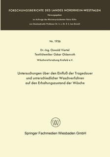 Couverture_Untersuchungen über den Einfluß der Tragedauer und unterschiedlicher Waschverfahren auf den Erhaltungszustand der Wäsche