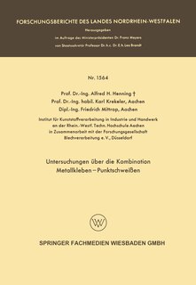 Front cover_Untersuchungen über die Kombination Metallkleben - Punktschweißen