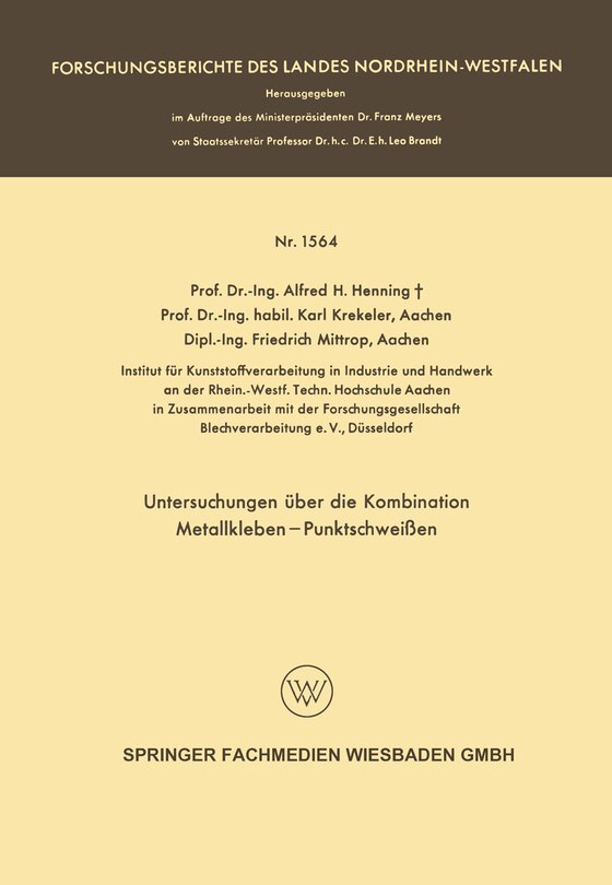 Front cover_Untersuchungen über die Kombination Metallkleben - Punktschweißen