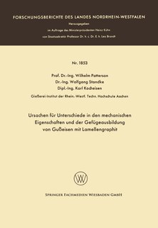 Couverture_Ursachen für Unterschiede in den mechanischen Eigenschaften und der Gefügeausbildung von Gußeisen mit Lamellengraphit