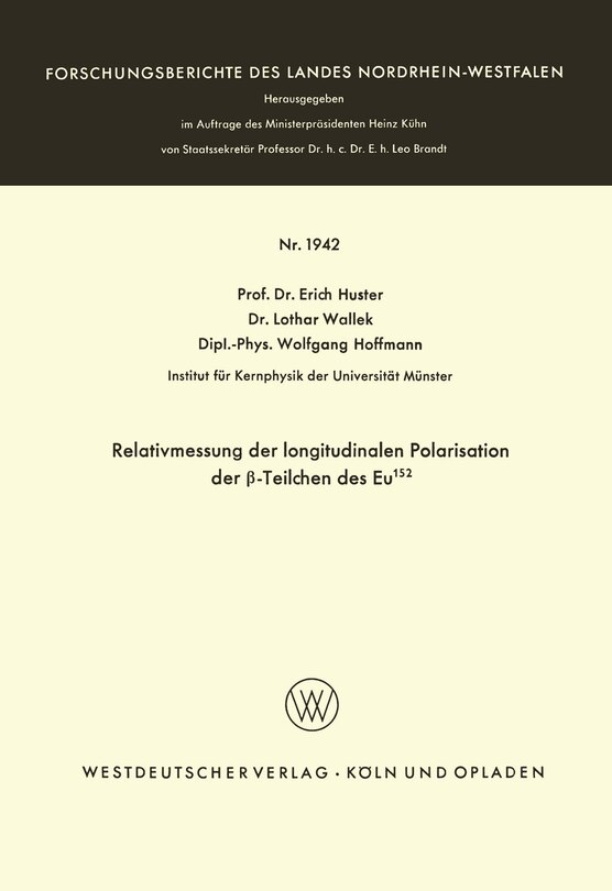 Relativmessung der longitudinalen Polarisation der β-Teilchen des Eu152