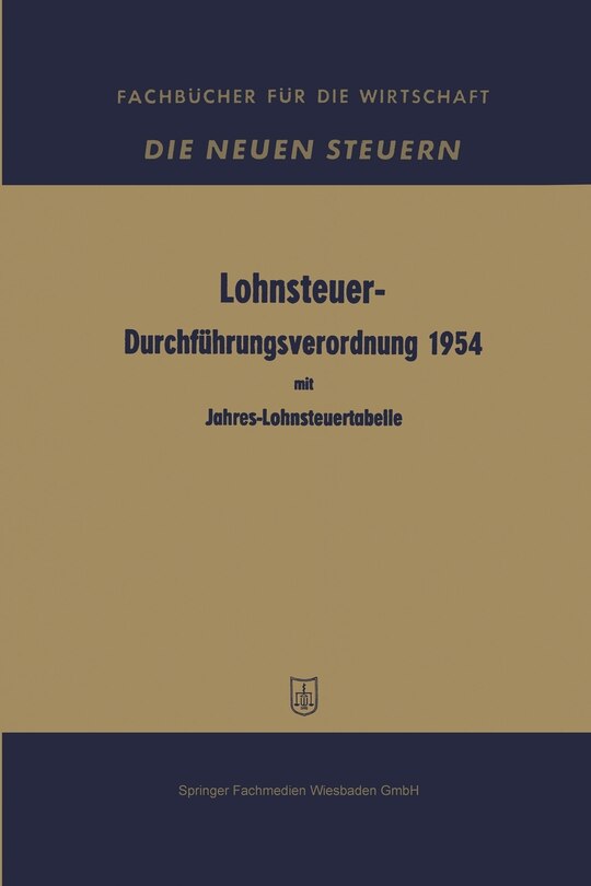 Front cover_Lohnsteuer-Durchführungsverordnung 1954