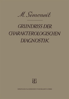 Couverture_Grundriss der Charakterologischen Diagnostik