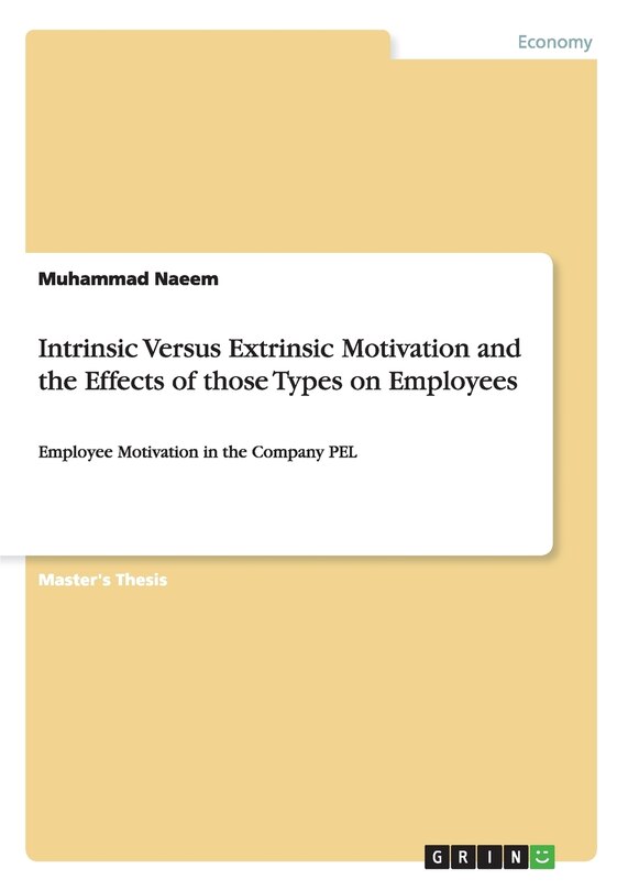 Front cover_Intrinsic Versus Extrinsic Motivation and the Effects of those Types on Employees