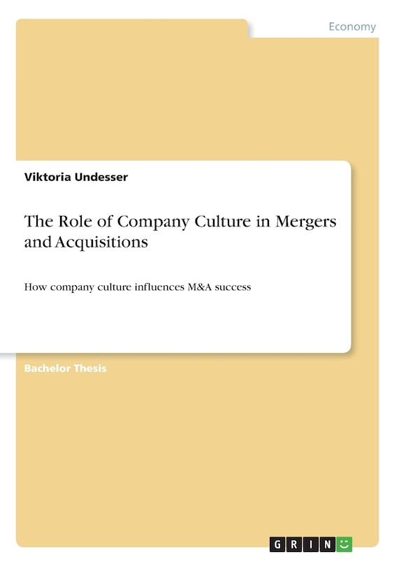 Front cover_The Role of Company Culture in Mergers and Acquisitions