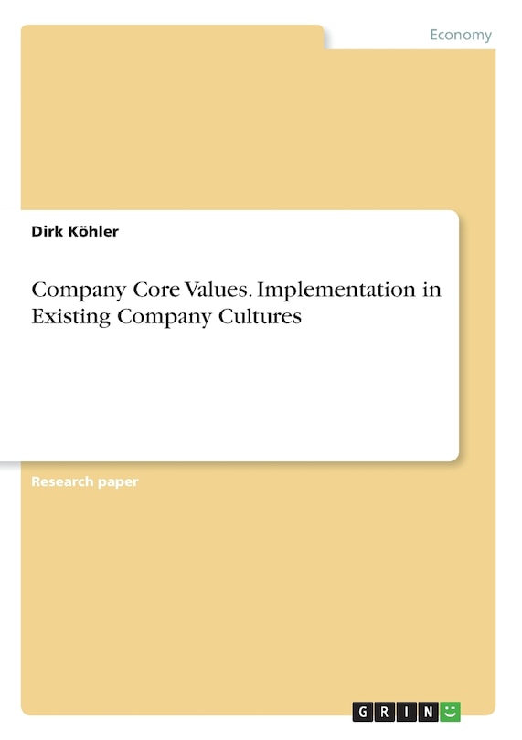 Couverture_Company Core Values. Implementation in Existing Company Cultures