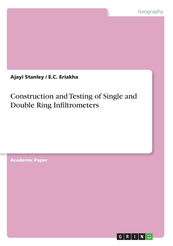 Couverture_Construction and Testing of Single and Double Ring Infiltrometers