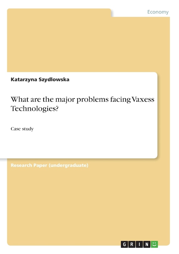 Couverture_What are the major problems facing Vaxess Technologies?