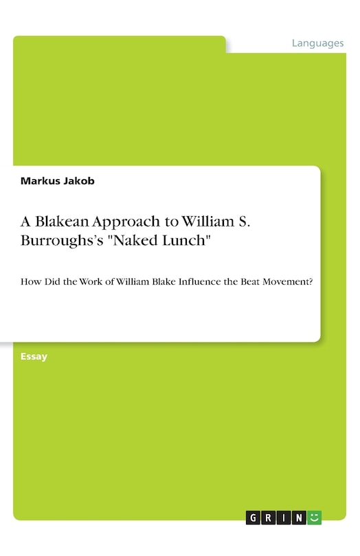 Front cover_A Blakean Approach to William S. Burroughs's Naked Lunch