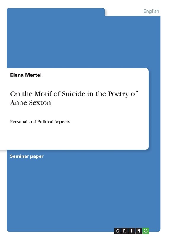 Front cover_On the Motif of Suicide in the Poetry of Anne Sexton