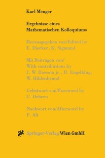 Front cover_Karl Menger, Ergebnisse Eines Mathematischen Kolloquiums