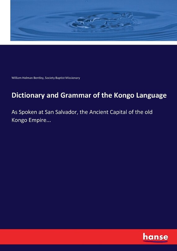 Front cover_Dictionary and Grammar of the Kongo Language