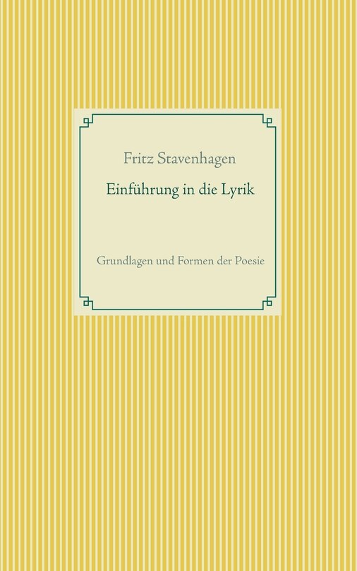 Front cover_Einführung in die Lyrik