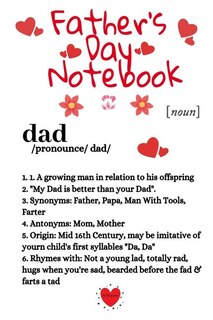 Father's Day Notebook: Funny Father Definition Notepad Book - Cute Dad Gift Journal To Write In For Awesome Fathers, 6 x 9