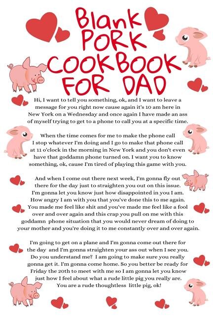 Blank Pork Cookbook For Dad: Funny Father Cookbook Notepad Book - Parody Dad Gift Journal To Write In Meat Grill & BBQ Recipes F