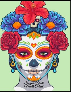 Sugar Skull Needle Point: Graph Paper For Knitting Day Of The Dead Knit Craft Project Planner - Knitting Graph Paper 5 X 5  R