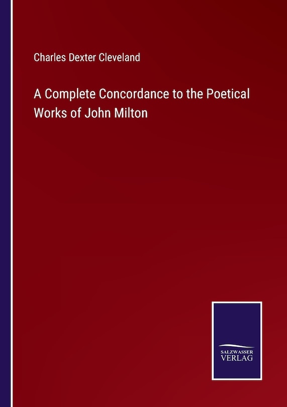 Front cover_A Complete Concordance to the Poetical Works of John Milton