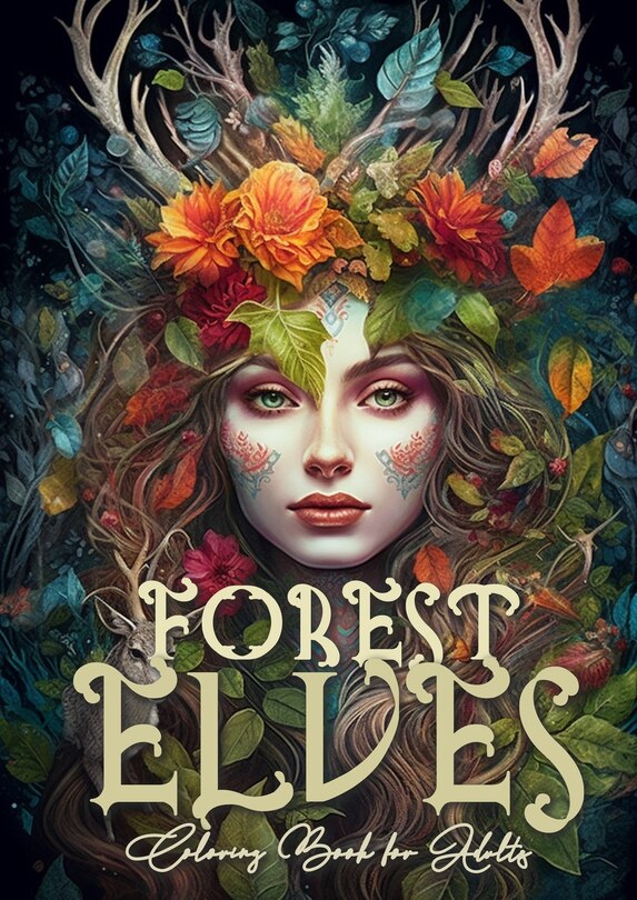 Front cover_Forest Elves Coloring Book for Adults