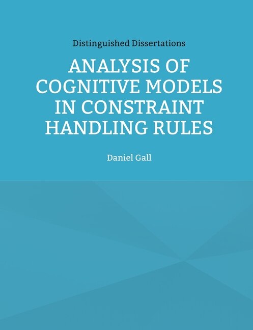 Couverture_Analysis of Cognitive Models in Constraint Handling Rules