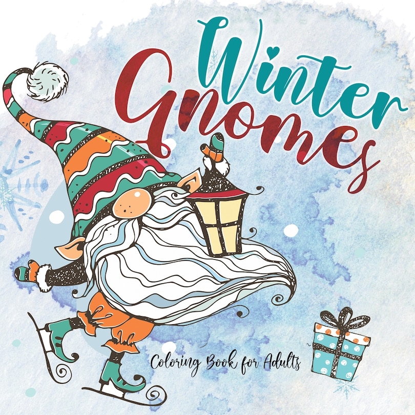 Front cover_Winter Gnomes Coloring Book for Adults