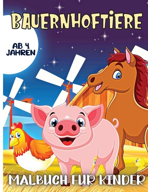 Front cover_Bauernhof Tiere Malbuch für Kinder Alter 4
