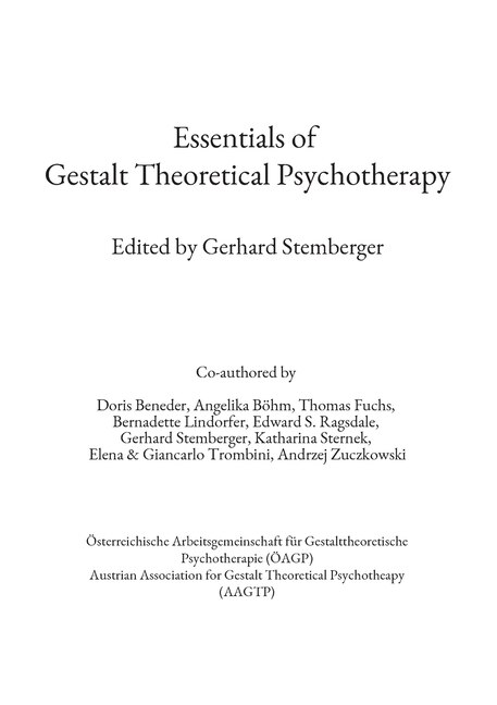 Front cover_Essentials of Gestalt Theoretical Psychotherapy