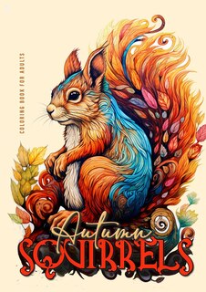 Front cover_Autumn Squirrels Coloring Book for Adults