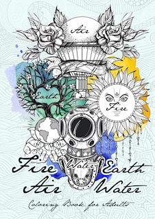 Front cover_Fire Earth Air Water Coloring Book for Adults