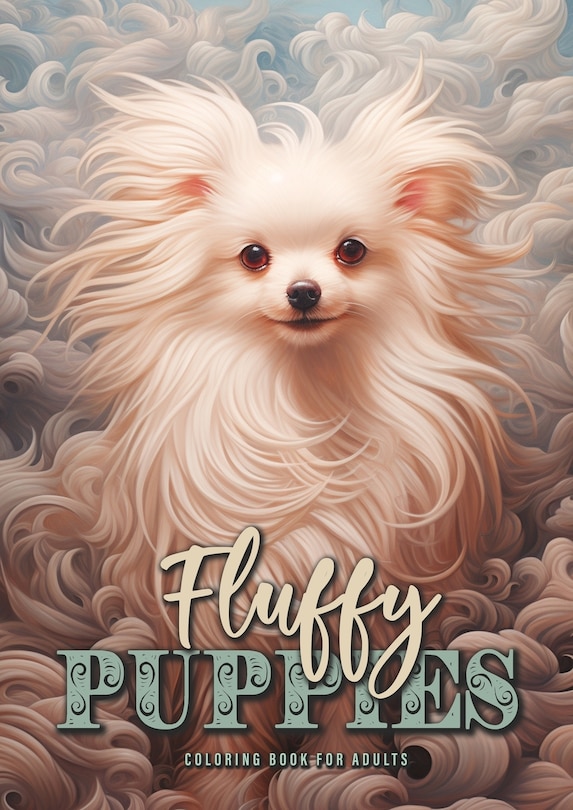 Front cover_Fluffy Puppies Coloring Book for Adults