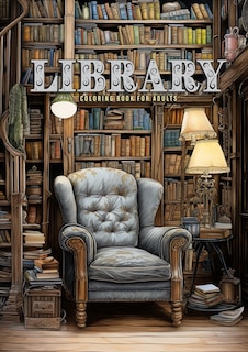 Front cover_Library Coloring Book for Adults