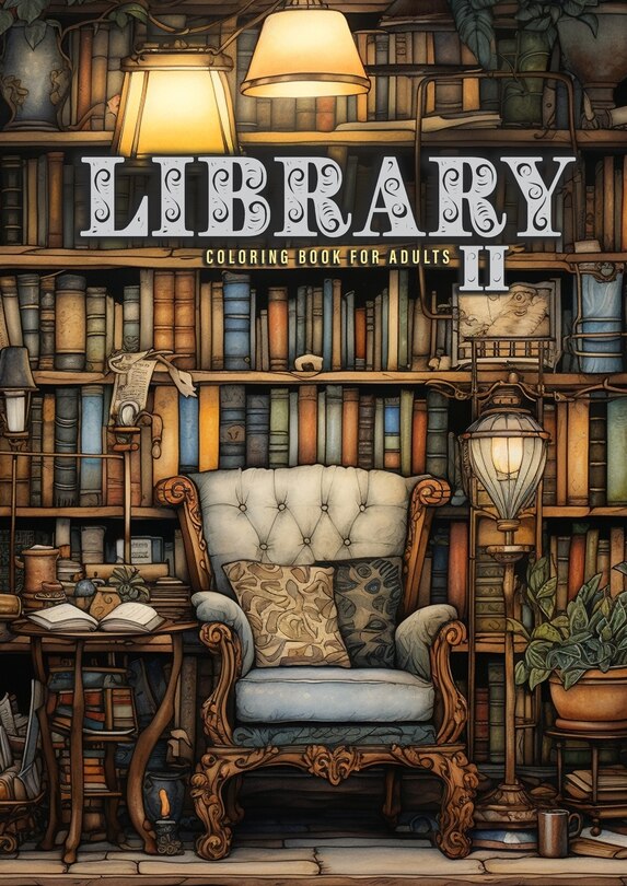 Front cover_Library Coloring Book for Adults Vol. 2