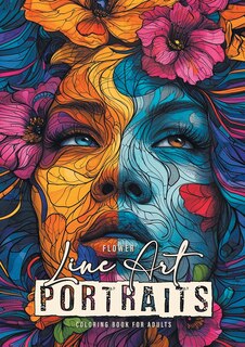 Couverture_Flower Line Art Portraits Coloring Book for Adults