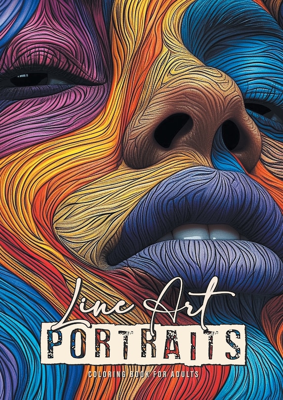 Front cover_Line Art Portraits Coloring Book for Adults