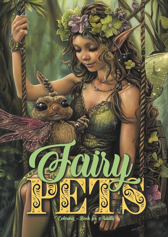 Front cover_Fairy Pets Coloring Book for Adults