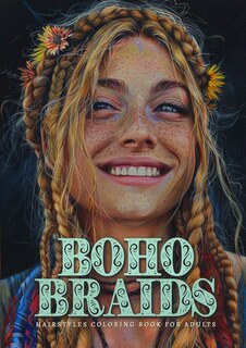 Front cover_Boho Braids Hairstyles Coloring Book for Adults