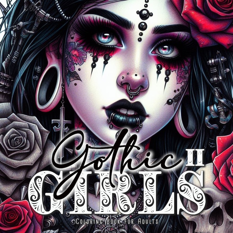 Front cover_Gothic Girls Coloring Book for Adults 2
