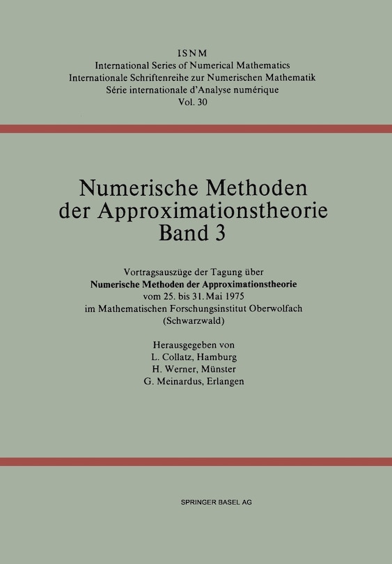 Front cover_Numerische Methoden der Approximationstheorie/Numerical Methods of Approximation Theory