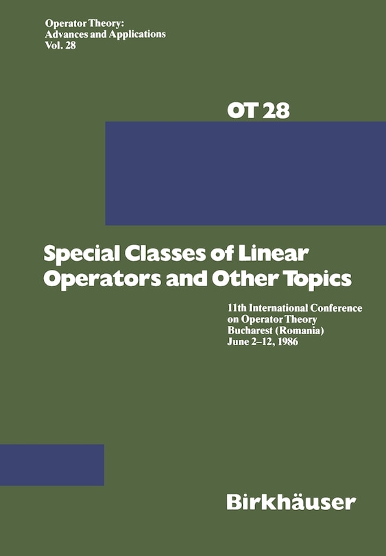 Couverture_Special Classes of Linear Operators and Other Topics