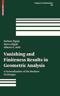 Front cover_Vanishing and Finiteness Results in Geometric Analysis