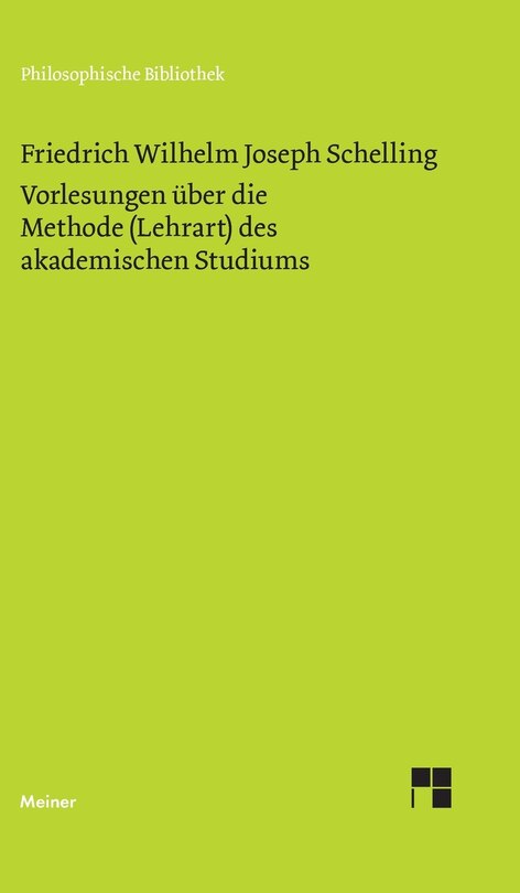 Front cover_Vorlesungen über die Methode (Lehrart) des akademischen Studiums