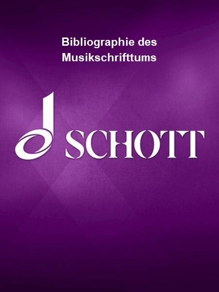 Bibliographie des Musikschrifttums: German Language