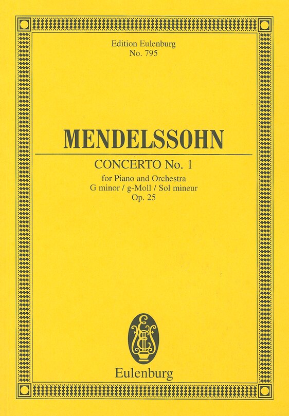 Piano Concerto No. 1, Op. 25 In G Minor: Study Score