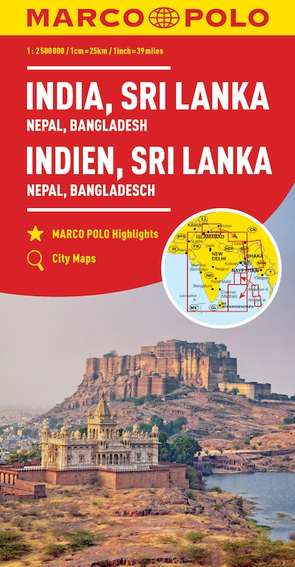 Couverture_India, Sri Lanka, Nepal, Bangladesh Marco Polo Map