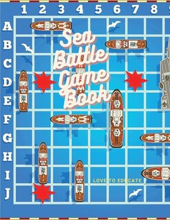 Sea Battle Game Book - Board Game Paper, Game Boards For Kids And Adults, Games For Traveling