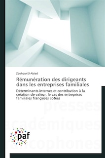 Front cover_Rémunération des dirigeants dans les entreprises familiales