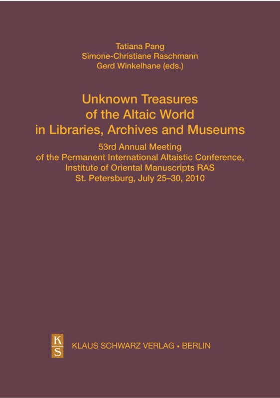 Front cover_Unknown Treasures of the Altaic World in Libraries, Archives and Museums
